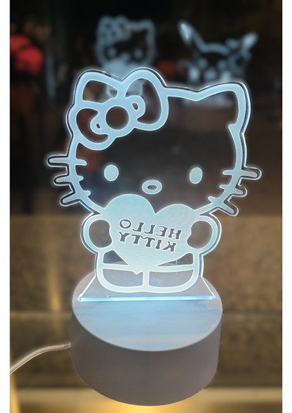Hello Kitty Figürlü Pileksi USB Kablolu Gece Lambası