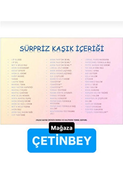 sürpriz kaşık (1 kaşık) fiyatları