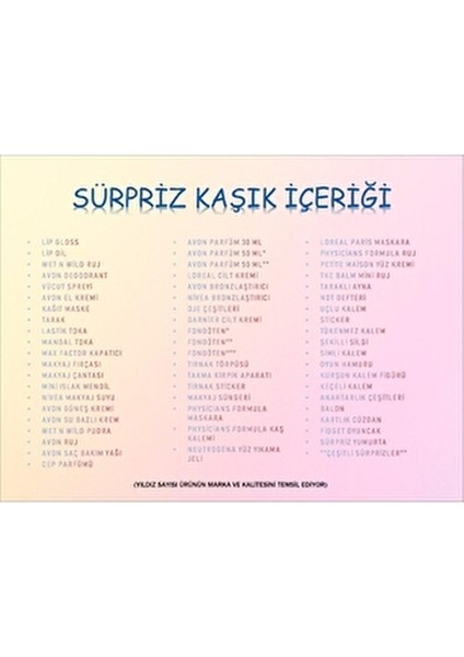 sürpriz kaşık (1 kaşık) fırsatları