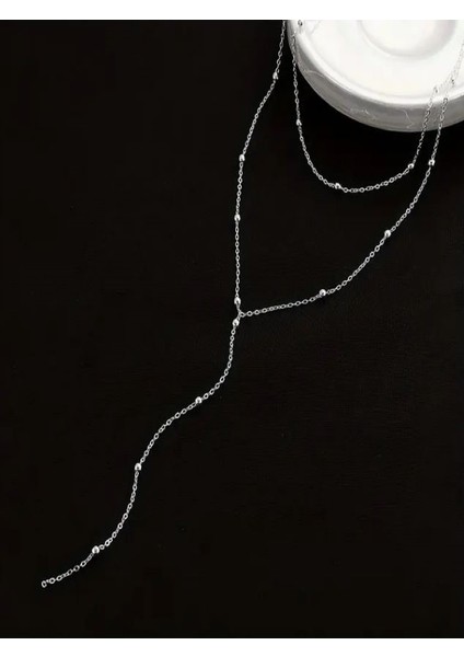 Y Şekilli Boncuklu Altın Rengi Uzun Kolye-Kc Altın Kaplama modelleri