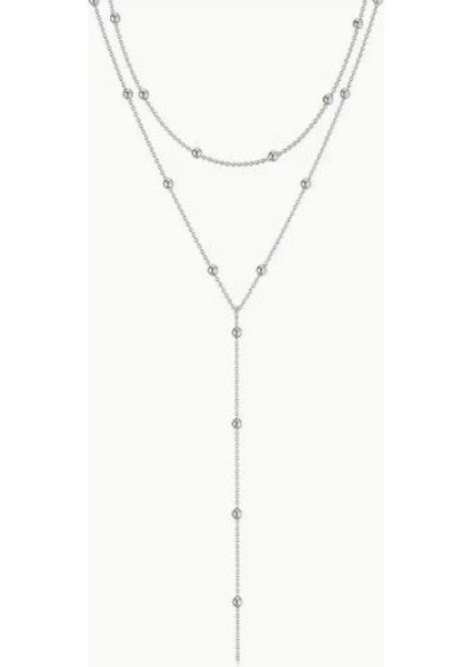 Y Şekilli Boncuklu Altın Rengi Uzun Kolye-Kc Altın Kaplama indirimleri