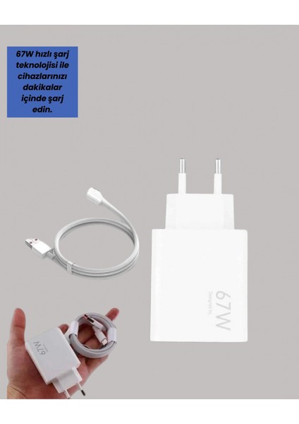 Güvenli ve Hızlı Şarj Için 67W Turbo Adaptör Type-C Kablo Ile fiyatları