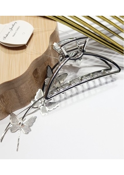 8 cm Lüks Gösterişli Renkli Metal Kıstırma Toka