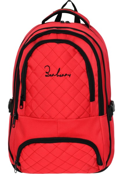 Çok Amaçlı Laptop Dizüstü Bilgisayar Bölmeli Sırt Çanta Kırmızı