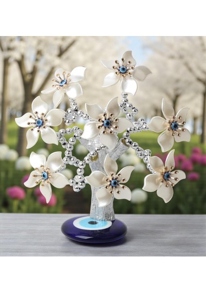 Feng Shui Nazar Boncuğu Ağacı Servet Çakra Şans Ağacı Biblo 20 Cm. Ev Ofis Yeni Yıl Hediyesi Model 1