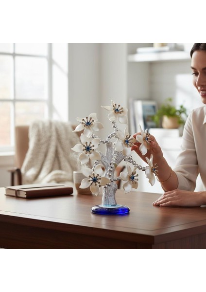 Feng Shui Nazar Boncuğu Ağacı Servet Çakra Şans Ağacı Biblo 20 Cm. Ev Ofis Yeni Yıl Hediyesi Model 1 modelleri