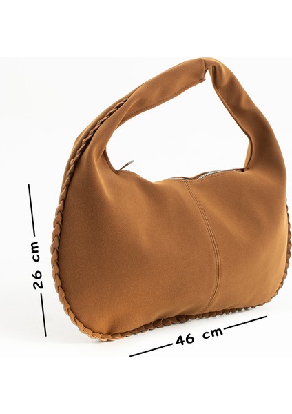 Nova Örgü Kenarlı Süet Büyük Boy El ve Omuz Çantası modelleri