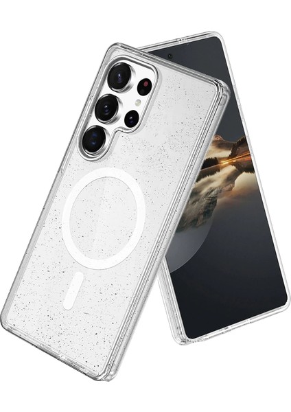 Samsung Galaxy S25 Ultra Glow Simli Lens Hediyeli Kılıf - Şeffaf