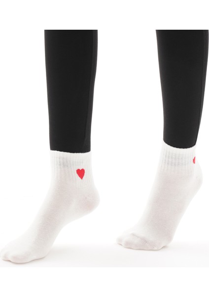 3'lü Ekru Kalp Desenli Kadın Çorap fiyatları