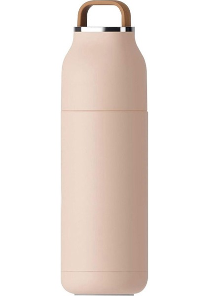 Pembe Çelik Termos 400 ml – Bardak Kapaklı, Mat Gövdeli, Her Yerde Yanınızda!