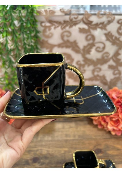 Ikili Siyah Zarf Fincan