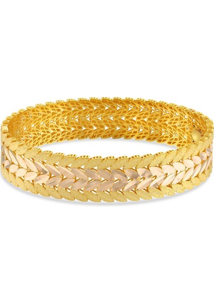 Altın Tasarım Kelepçe Bilezik - 14K