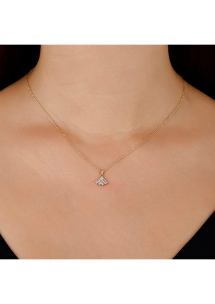 Baget Taşlı Altın Kolye - 14K modelleri