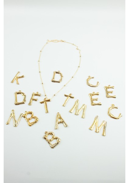 Ince Zincir Harf Kolye N Harfi modelleri