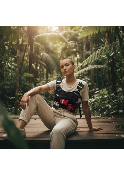 Motosiklet Göğüs Çantası Reflektörlü Yelek Rüzgar Koruma Bol Cepli Pratik Bisiklet Motor Kuhaki