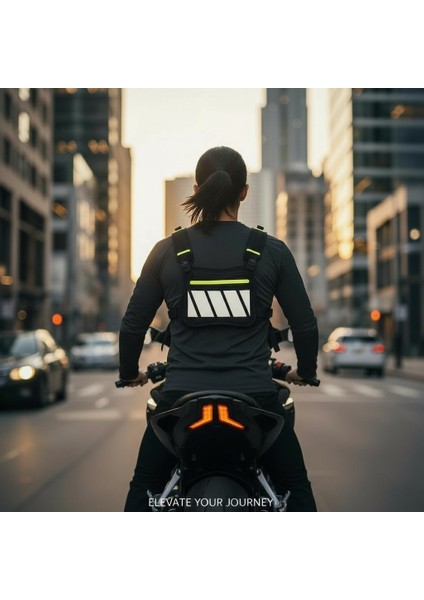 Motosiklet Göğüs Çantası Reflektörlü Yelek Rüzgar Koruma Bol Cepli Pratik Bisiklet Motor Kuhaki