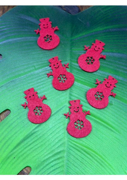 6 Adet Keçe Kardan Adam Arma Dikiş Aksesuarı 6x4 cm modelleri