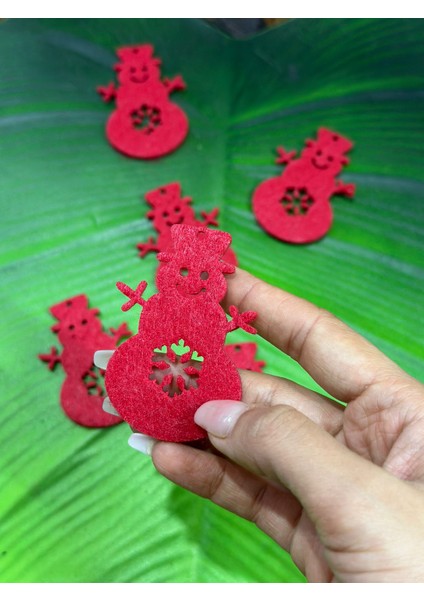 6 Adet Keçe Kardan Adam Arma Dikiş Aksesuarı 6x4 cm fırsatları