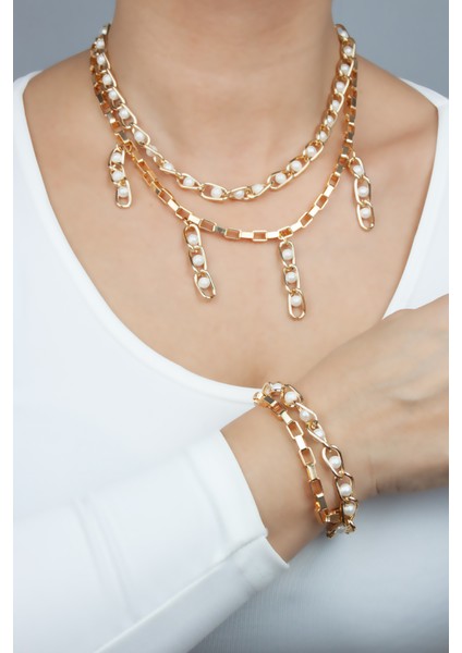 Inci Detay Kolye Bileklik Set