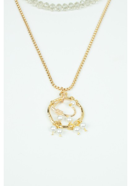 Kalp Detay Çift Sıralı Kolye fırsatları