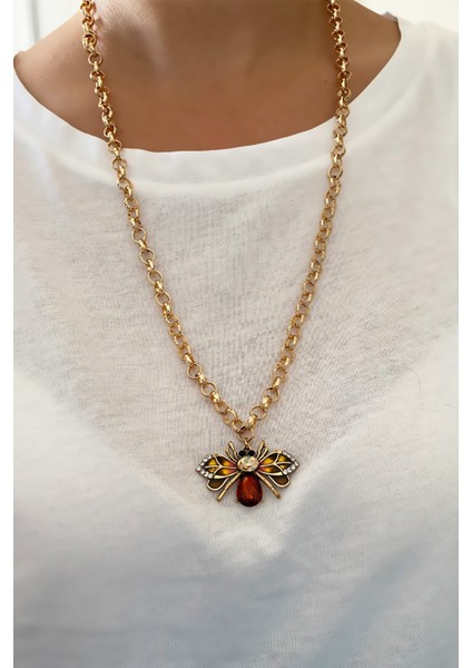 Arı Figür Uzun Kolye