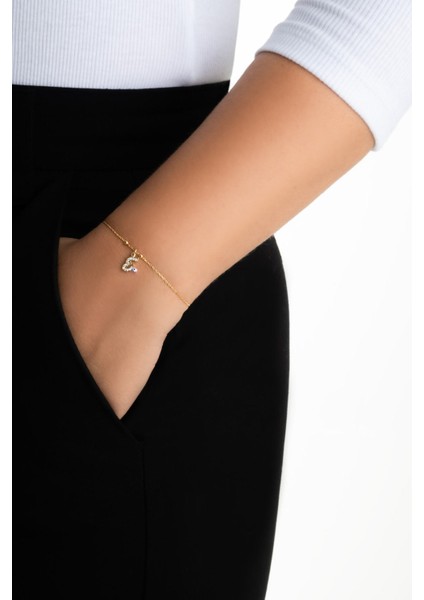 E Harfi 18 Ayar Sarı Altın Kaplama 19 cm Gümüş Nazar Bileklik fırsatları