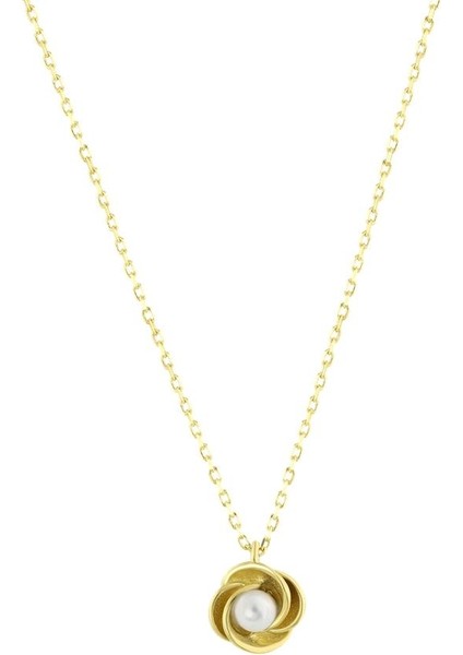 Çiçek Figürlü Altın Kolye - 14K