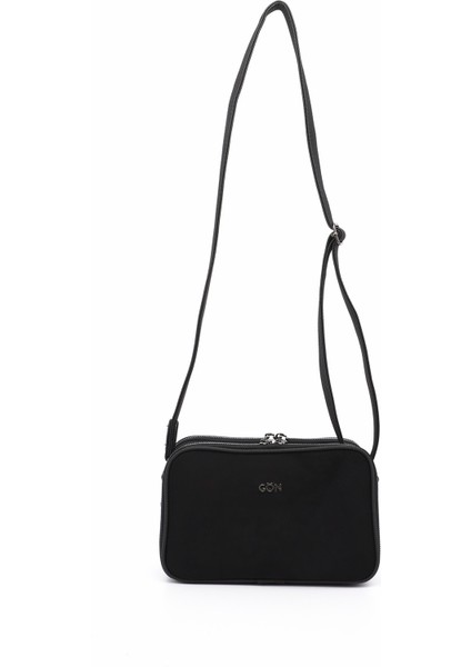 Kadın Siyah Süet Uzun Askılı Omuz Çantası