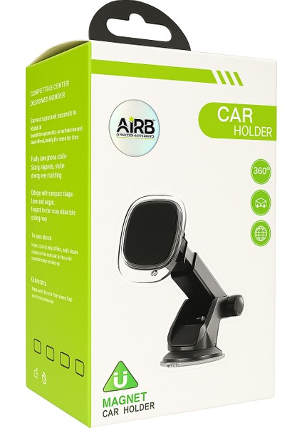 Magnet Araç Telefon Tutucu 360° Döner | Vakumlu Güçlü Tutuluş