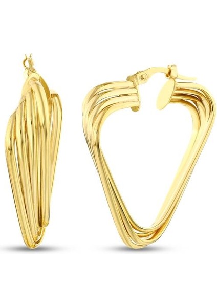 Altın Tasarım Küpe - 14K