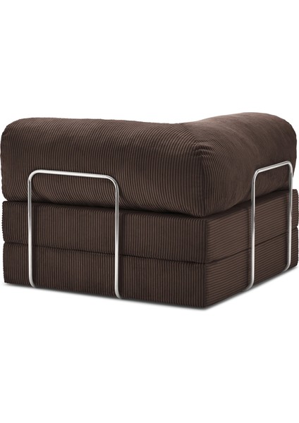 Çok Amaçlı Yer Yatağı ve Köşe Koltuk Seti | 100X100 cm | Puf Koltuk - Yatak | Kadife Kumaş |demirli modelleri