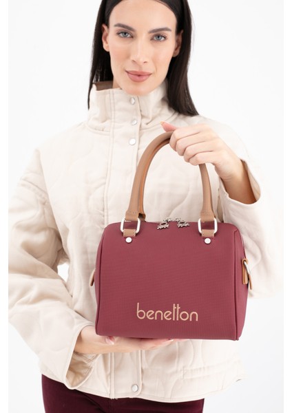 Benetton Kadın Kol Çantası Bordo - Camel BNT1647