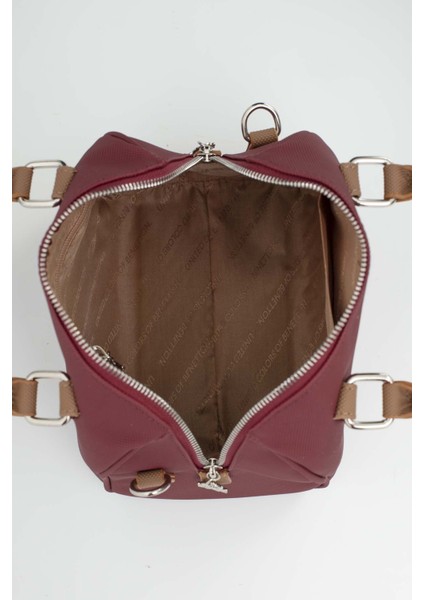 Benetton Kadın Kol Çantası Bordo - Camel BNT1647