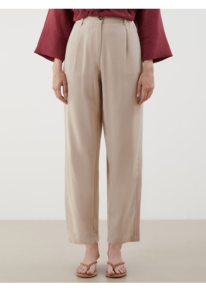 Yeni Sezon Havuç Kesim Keten Karışımlı Kadın Pantolon fiyatları