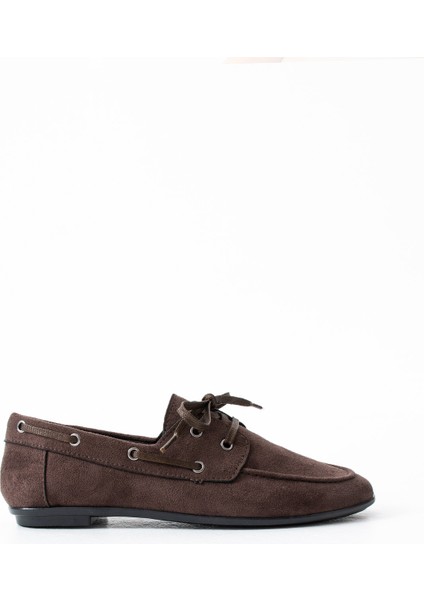 Juno Kadın Süet Bağcıklı Mokasen Ayakkabı Casual Babet