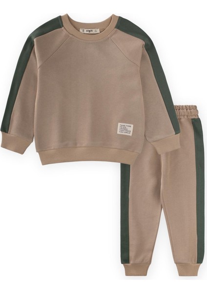 Garnili Sweatshirt Takım 2-8 Yaş S Vizon