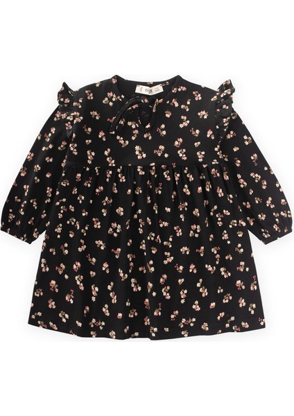 Desenli Mevsimlik Elbise 1-7 Yaş Siyah fiyatları