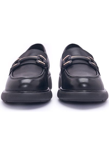 Kadın Oxford ( Klasik) 9P5882MN Donna Serena 5882MN Pelle Ner Acc Gold