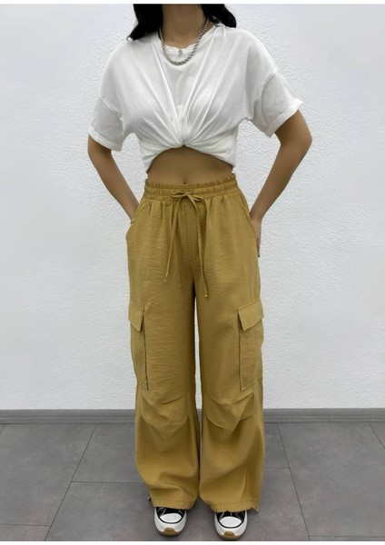 Kadın Zr Model Hardal Paraşüt Pantolon - 10635