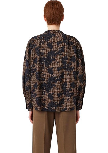 Kadın Geniş Kalıp Desenli Gömlek Viskoz Polyester Kumaş Rahat Günlük Stil Fonksiyonel Spor fiyatları