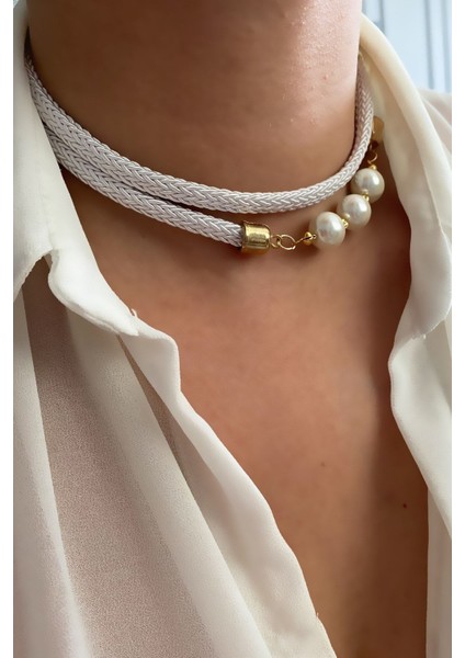 Inci Detay Çift Sıralı Kolye