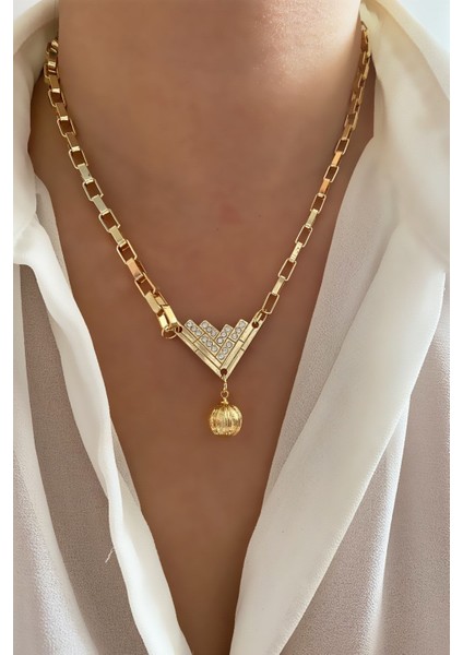 Üçgen Uçlu Gold Zincir Kolye fiyatları