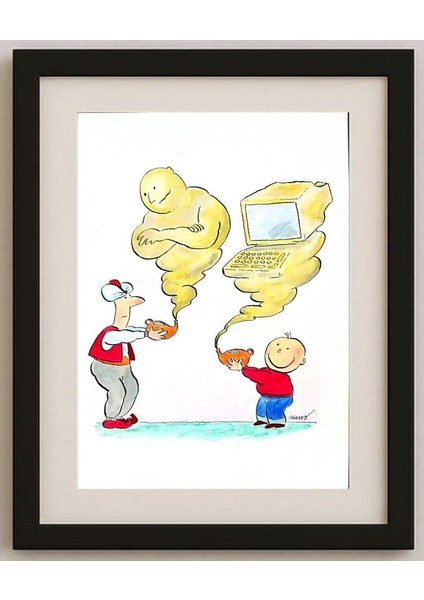 Ivan Haramija 29X21CM Orijinal Karikatür Tablo