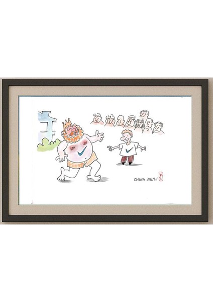 Niu Li 29X21CM Orijinal Karikatür Tablo