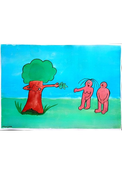 Marjan Rezaie 29X21CM Orijinal Karikatür Tablo modelleri