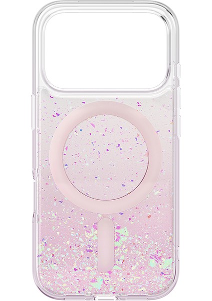 iPhone 17 Pro Uyumlu Kılıf M-Safe Şarj Özellikli Hologram Parçalı Coehl Rosara Kapak Pembe fiyatları