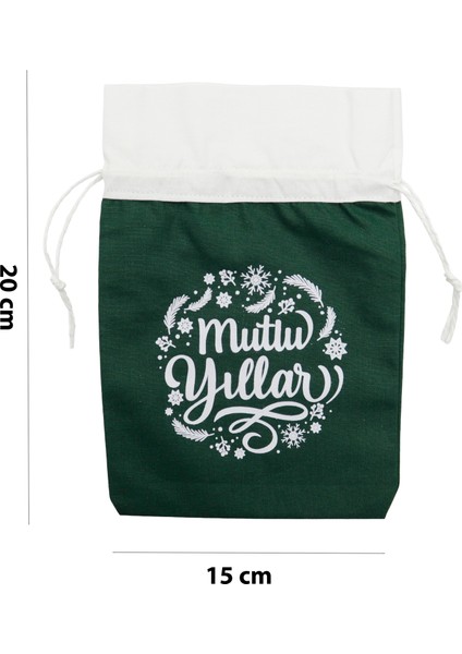 Yılbaşı Hediye Kesesi 15X20 cm – Çift Taraflı Mutlu Yıllar / Merry Christmas – Kağıt Ipli 2 Adet modelleri