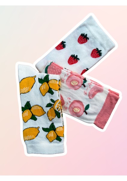 Kadın Renkli Meyveli Pamuklu Çorap Hediyelik fiyatları