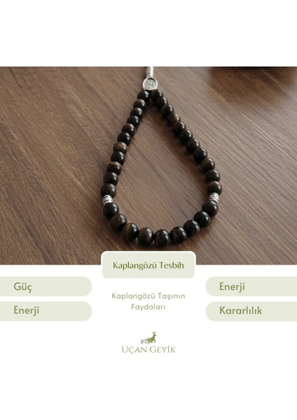 Kaplangözü Doğal Taş Tesbih – Güç, Cesaret ve Koruma Taşı