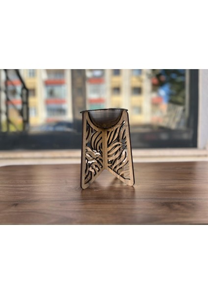 Modern Tasarımlı Ahşap Evcil Hayvan Mama Kabı Tekli